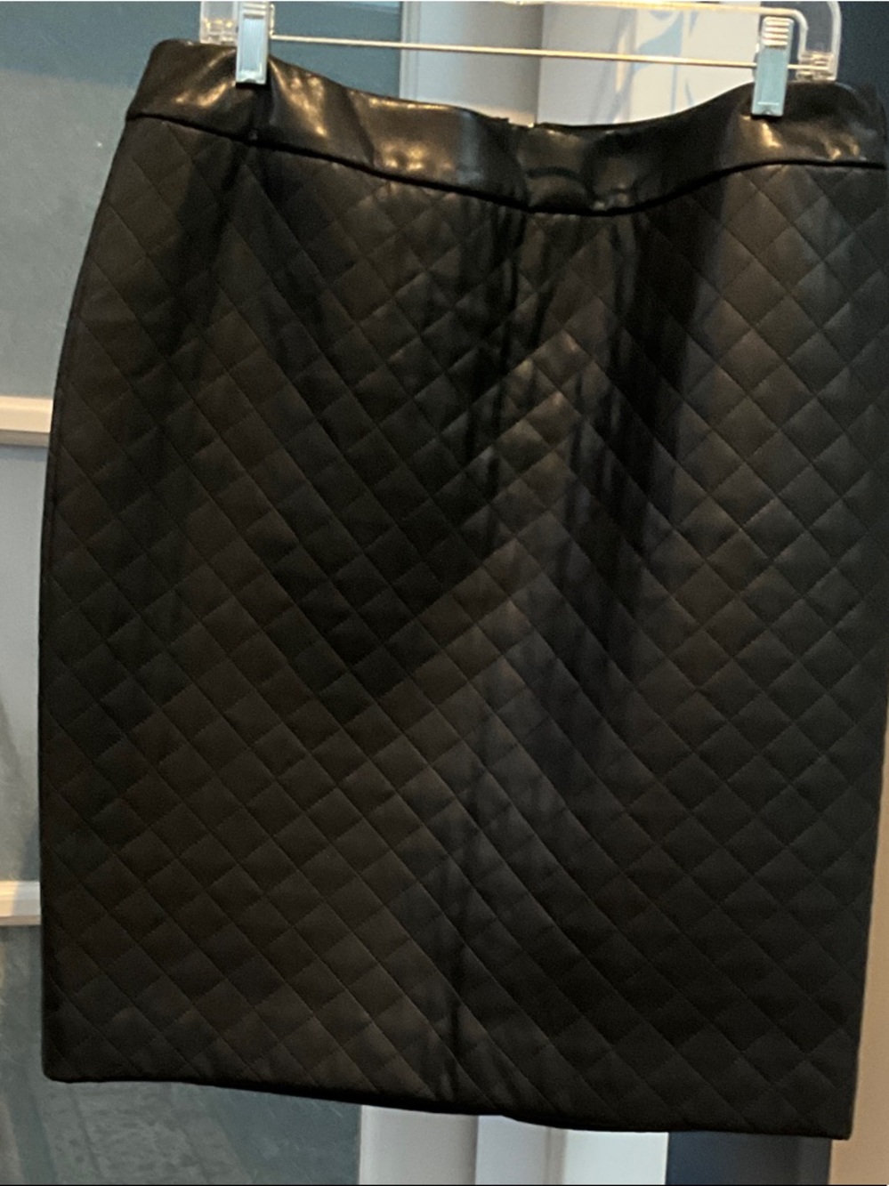 Quilted faux leather skirt